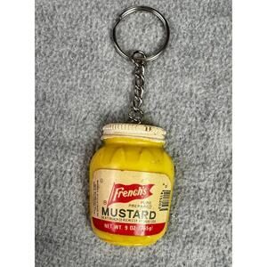 mustard jar keychain cryptid food charm weirdcore condiment toy oddity